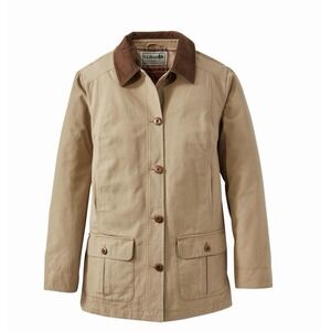 NEW L.L.Bean Adirondack Barn Flannel Lined Coat Women 2XL Chore Corduroy‎ Collar